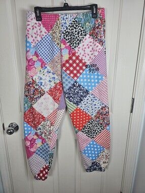 Teddy Fresh Quilted Patchwork Sweat Pants Joggers Size M